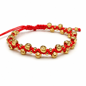 Pulsera Zig zag roja de oro laminado 18K